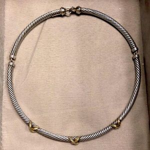 David Yurman Two-Tone Triple X Cable Collar Necklace